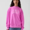 Vintagesoft Terry Oversize-Sweatshirt mit Stehkragen und Logo