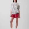 Vintagesoft Terry Oversize-Sweatshirt mit Stehkragen und Logo