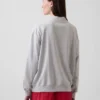 Vintagesoft Terry Oversize-Sweatshirt mit Stehkragen und Logo