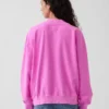 Vintagesoft Terry Oversize-Sweatshirt mit Stehkragen und Logo