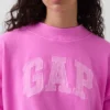 Vintagesoft Terry Oversize-Sweatshirt mit Stehkragen und Logo