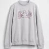 Vintagesoft Terry Oversize-Sweatshirt mit Stehkragen und Logo