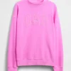 Vintagesoft Terry Oversize-Sweatshirt mit Stehkragen und Logo