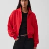 Vintagesoft Terry Oversized-Hoodie mit Keilausschnitt und Reißverschluss