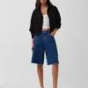 Vintagesoft Terry Oversized-Hoodie mit Keilausschnitt und Reißverschluss