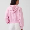 Vintagesoft Terry Oversized-Hoodie mit Keilausschnitt und Reißverschluss
