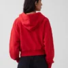 Vintagesoft Terry Oversized-Hoodie mit Keilausschnitt und Reißverschluss