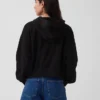 Vintagesoft Terry Oversized-Hoodie mit Keilausschnitt und Reißverschluss