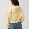 Vintagesoft Terry Oversized-Hoodie mit Keilausschnitt und Reißverschluss