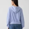 Vintagesoft Terry Oversized-Hoodie mit Keilausschnitt und Reißverschluss