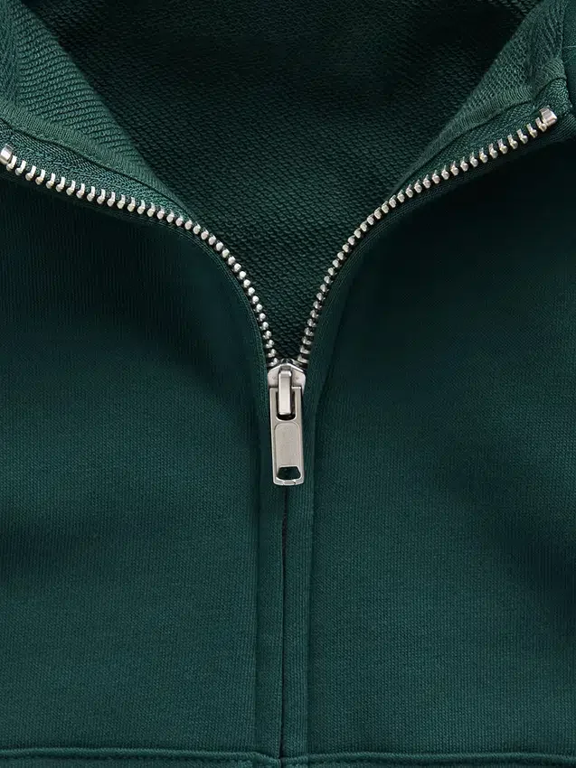 Vintagesoft Terry Oversized-Hoodie mit Keilausschnitt und Reißverschluss