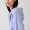 Vintagesoft Terry Oversized-Hoodie mit Keilausschnitt und Reißverschluss