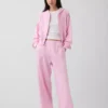 Vintagesoft Terry Oversized-Hoodie mit Keilausschnitt und Reißverschluss