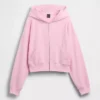 Vintagesoft Terry Oversized-Hoodie mit Keilausschnitt und Reißverschluss