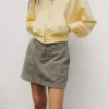 Vintagesoft Terry Oversized-Hoodie mit Keilausschnitt und Reißverschluss