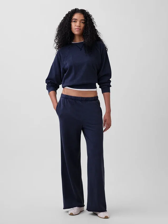 Vintagesoft Terry Sweathose mit weitem Bein