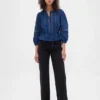 Voile-Oberteil mit Spitzenbesatz