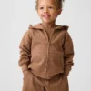 Waffelpiqué-Kapuzenpullover mit Reißverschluss für Baby & Kleinkind