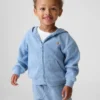 Waffelpiqué-Kapuzenpullover mit Reißverschluss für Baby & Kleinkind