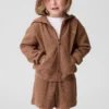 Waffelpiqué-Kapuzenpullover mit Reißverschluss für Baby & Kleinkind