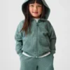 Waffelpiqué-Kapuzenpullover mit Reißverschluss für Baby & Kleinkind