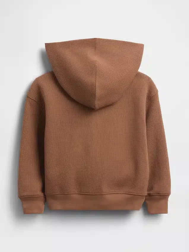 Waffelpiqué-Kapuzenpullover mit Reißverschluss für Baby & Kleinkind