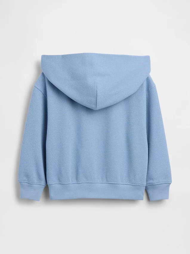 Waffelpiqué-Kapuzenpullover mit Reißverschluss für Baby & Kleinkind