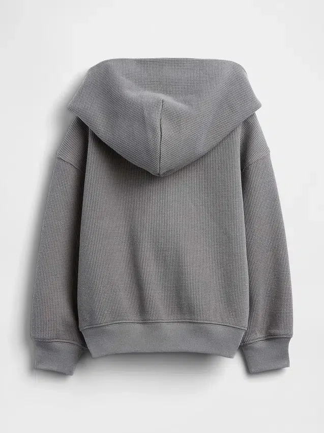 Waffelpiqué-Kapuzenpullover mit Reißverschluss für Baby & Kleinkind