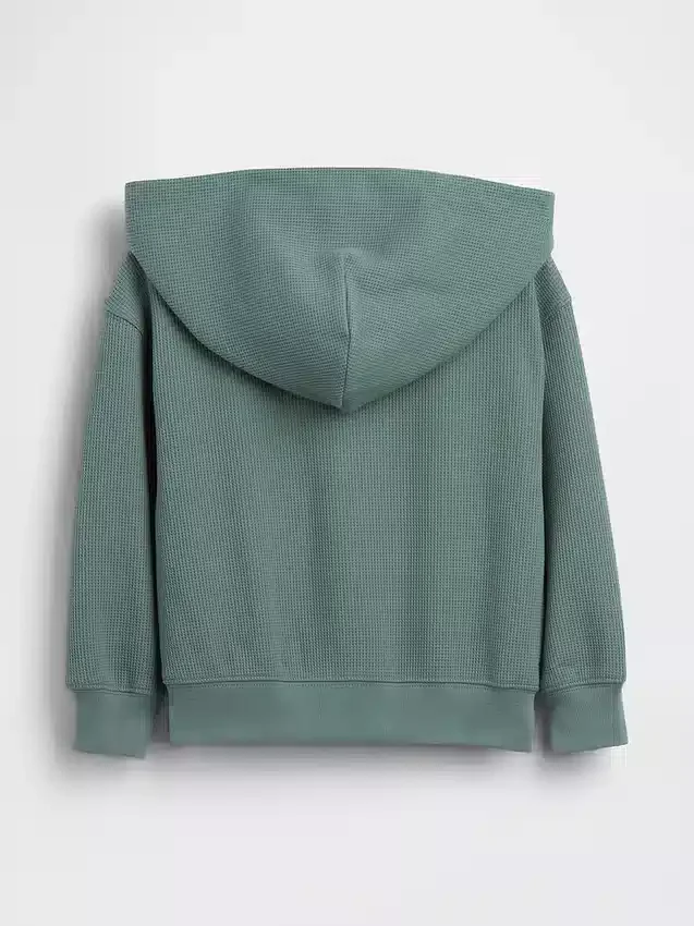 Waffelpiqué-Kapuzenpullover mit Reißverschluss für Baby & Kleinkind