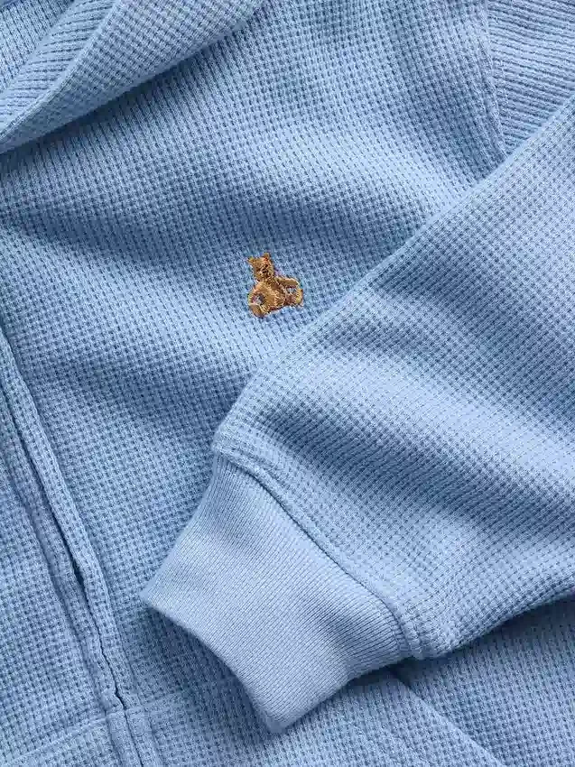 Waffelpiqué-Kapuzenpullover mit Reißverschluss für Baby & Kleinkind