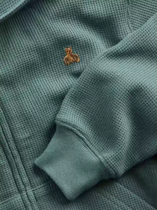 Waffelpiqué-Kapuzenpullover mit Reißverschluss für Baby & Kleinkind