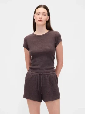 Waffelpiqué-Pyjama-T-Shirt