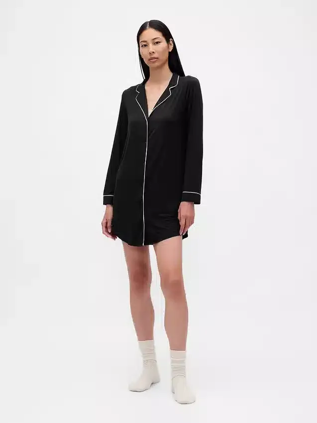Weiches Modal-Pyjama-Kleid