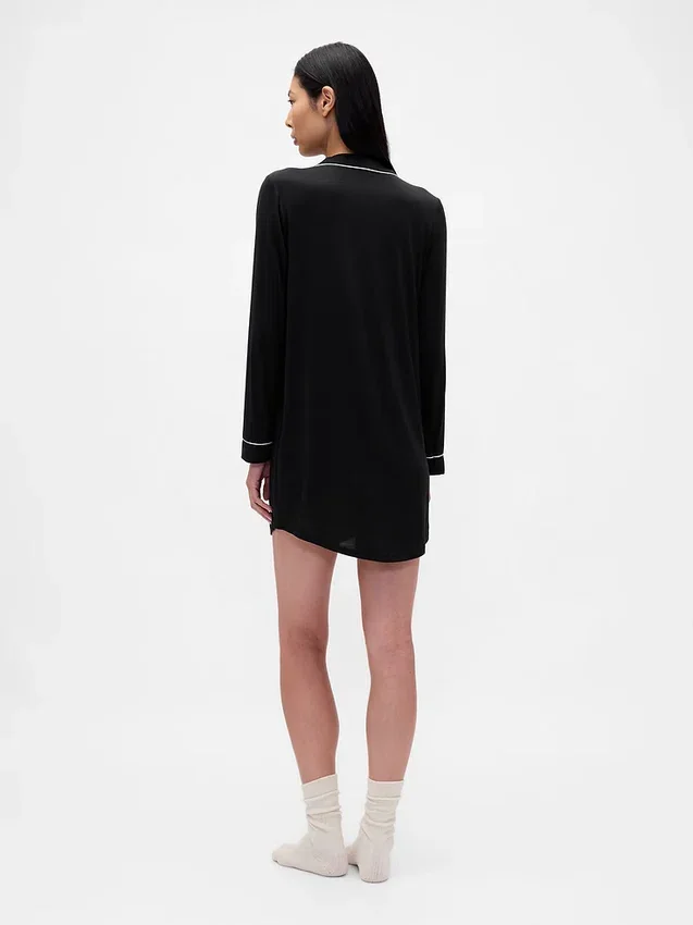 Weiches Modal-Pyjama-Kleid