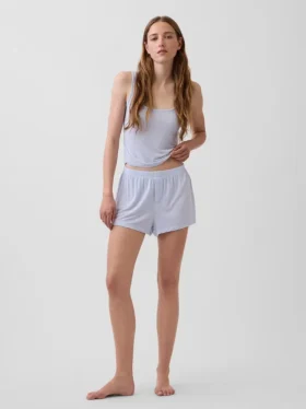 Weichste Modal-Ripp-Pyjama-Shorts