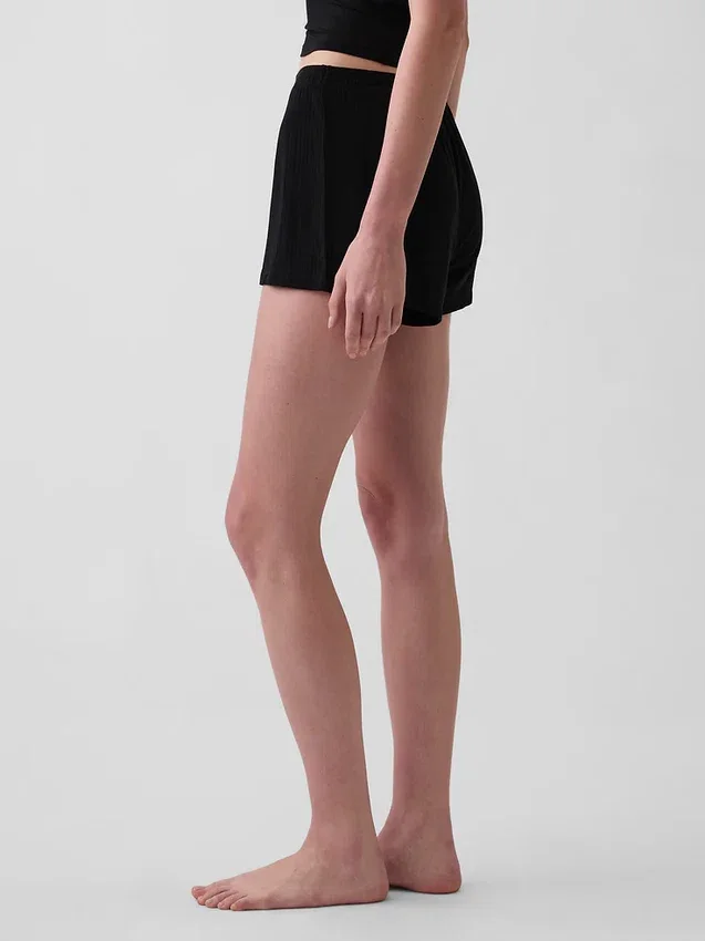 Weichste Modal-Ripp-Pyjama-Shorts