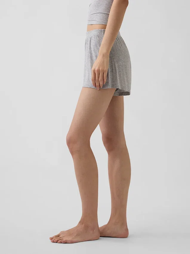Weichste Modal-Ripp-Pyjama-Shorts