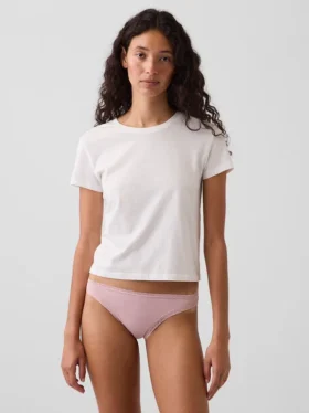 Weichster Bikini aus Bio-Stretch-Baumwolle mit Spitzenbesatz