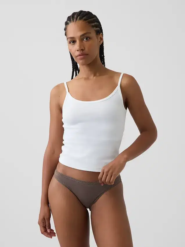 Weichster Bikini aus Bio-Stretch-Baumwolle mit Spitzenbesatz