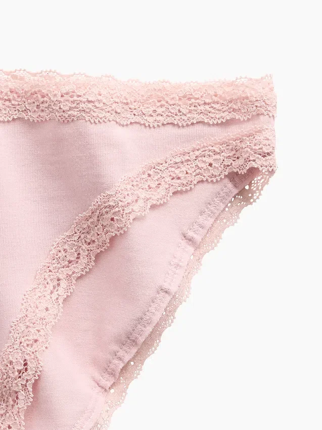 Weichster Bikini aus Bio-Stretch-Baumwolle mit Spitzenbesatz