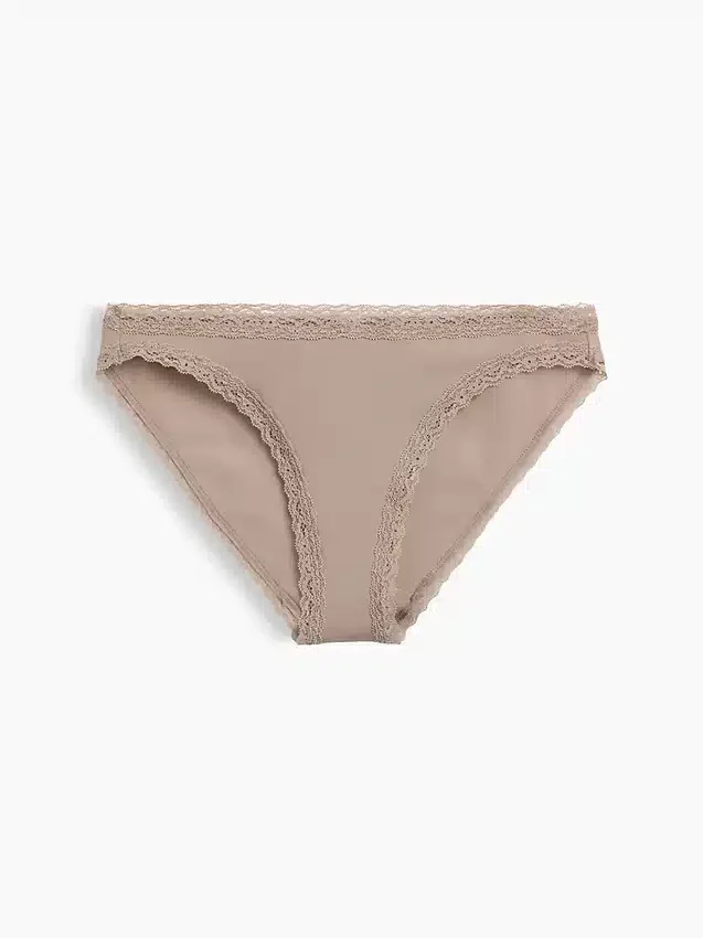 Weichster Bikini aus Bio-Stretch-Baumwolle mit Spitzenbesatz