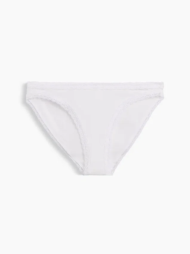 Weichster Bikini aus Bio-Stretch-Baumwolle mit Spitzenbesatz