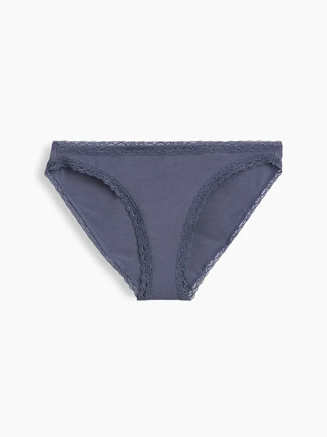 Weichster Bikini aus Bio-Stretch-Baumwolle mit Spitzenbesatz
