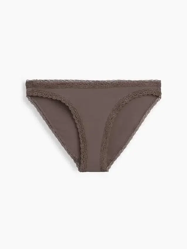 Weichster Bikini aus Bio-Stretch-Baumwolle mit Spitzenbesatz