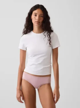 Weichster Cheeky-Hipster aus Bio-Stretch-Baumwolle mit Spitzenbesatz