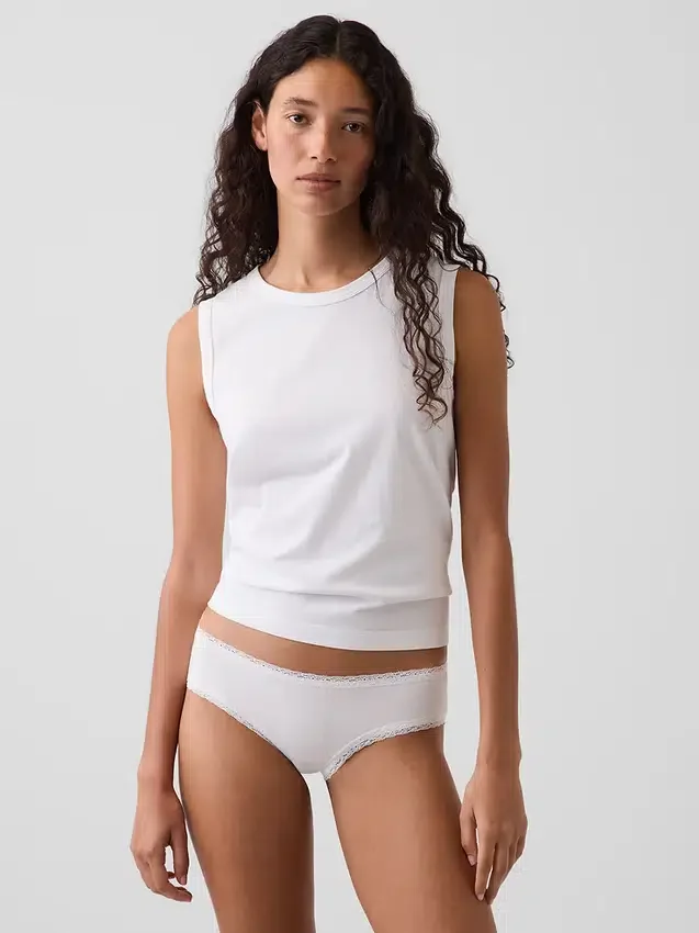Weichster Cheeky-Hipster aus Bio-Stretch-Baumwolle mit Spitzenbesatz