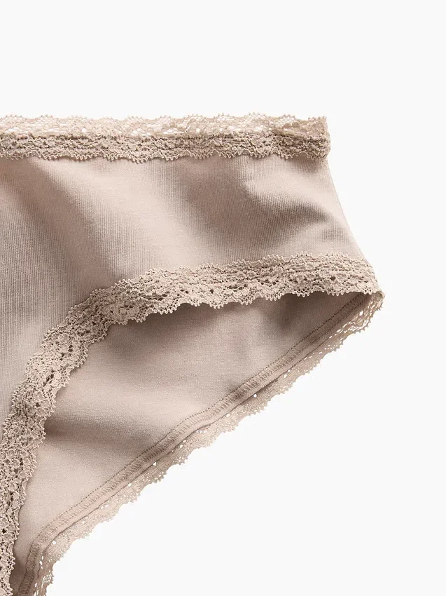 Weichster Cheeky-Hipster aus Bio-Stretch-Baumwolle mit Spitzenbesatz