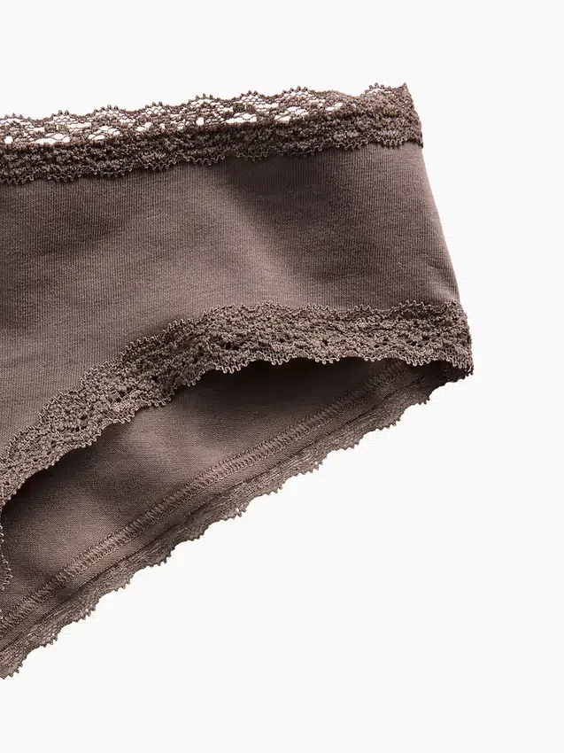 Weichster Cheeky-Hipster aus Bio-Stretch-Baumwolle mit Spitzenbesatz