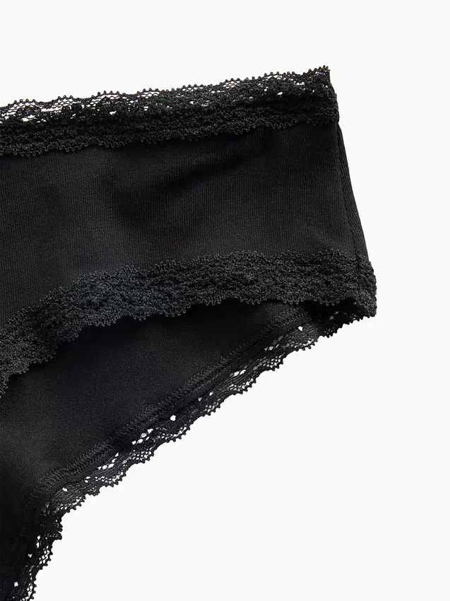 Weichster Cheeky-Hipster aus Bio-Stretch-Baumwolle mit Spitzenbesatz