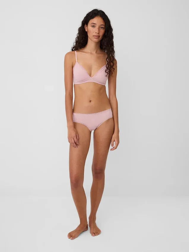 Weichster Cheeky-Hipster aus Bio-Stretch-Baumwolle mit Spitzenbesatz